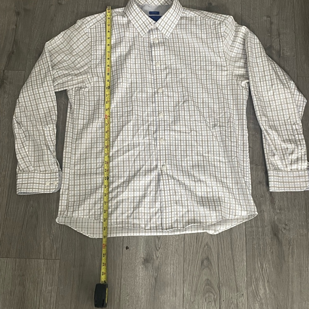Egara White and Cream Casual Button Down Shirt